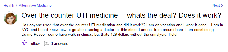 Over the counter UTI medicine--- whats the deal Does it work